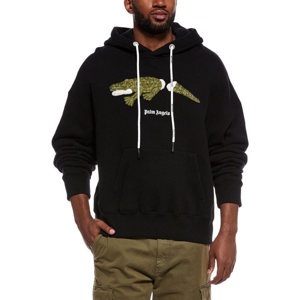 Palm Angels Mens  Hooded Sweatshirt, Black